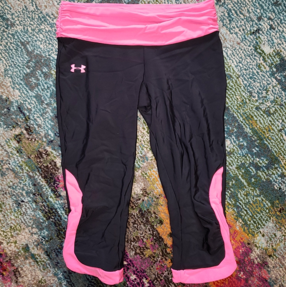 Hot pink UA workout tights
